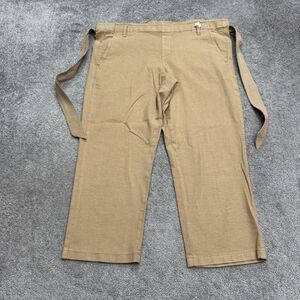 Lila Ryan Lenora Khaki Linen Blend Blended Cropped Pants Women Small Tan Trouser